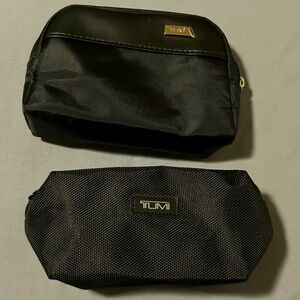 TUMI Delta Airlines Black Zipper Travel Set Amenity Toiletry Cosmetic Pouch Bag